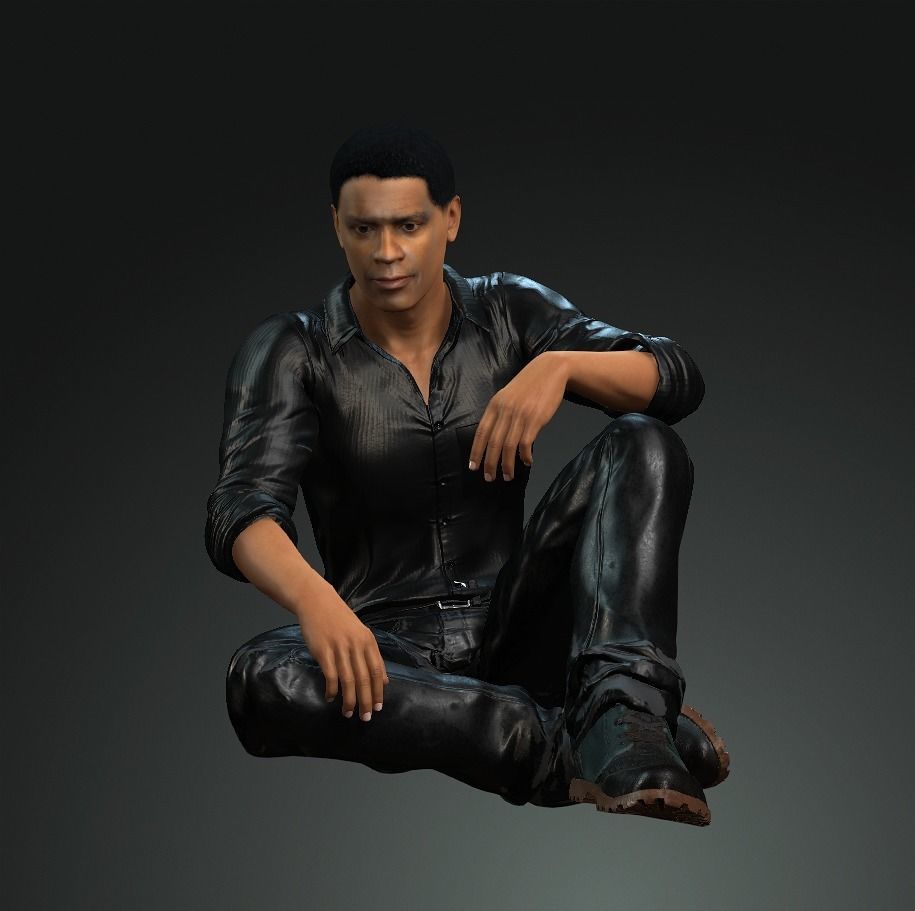 Denzel Washington 3D Character design Ready for animation 3D model_11