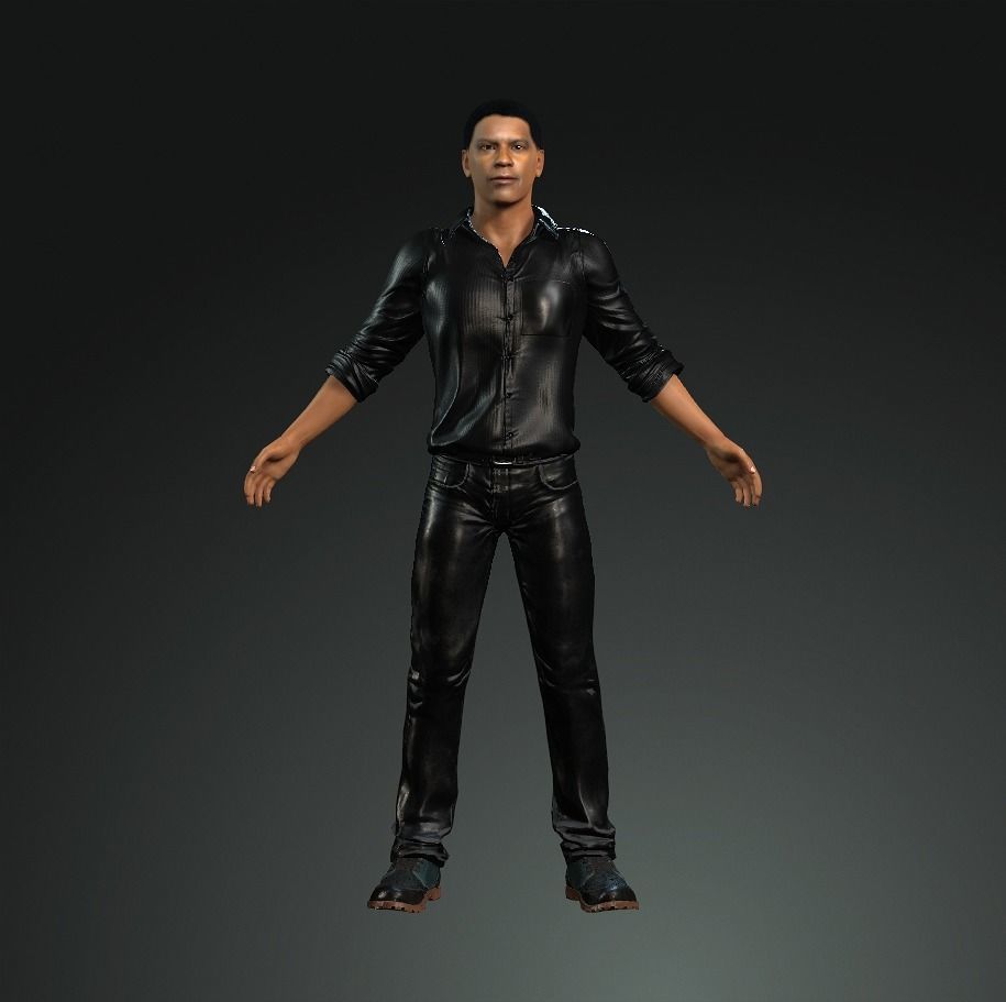 Denzel Washington 3D Character design Ready for animation 3D model_9