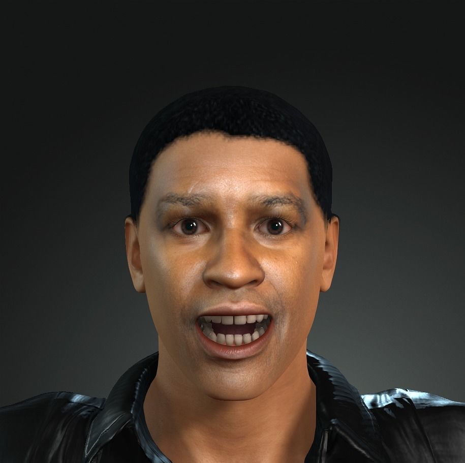 Denzel Washington 3D Character design Ready for animation 3D model_5