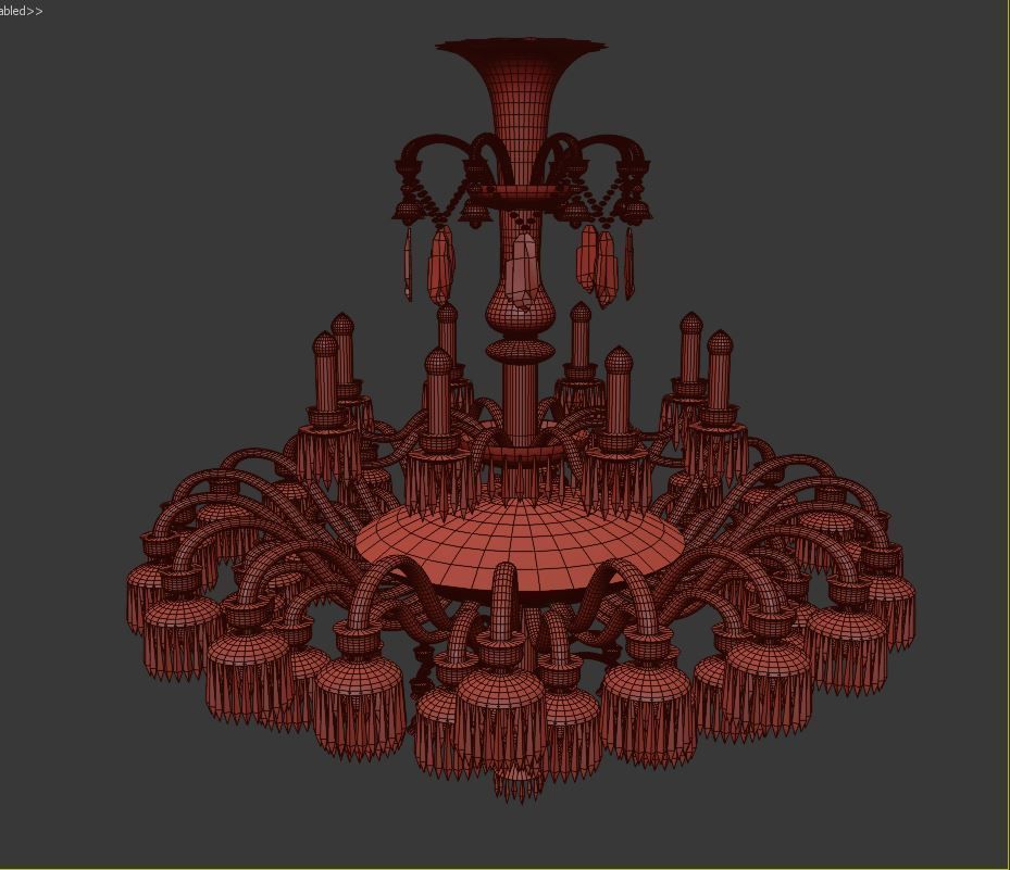 Baccarat Chandelier 3D model_4