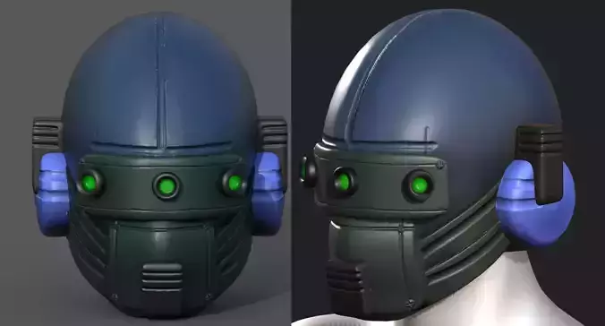 Helmet scifi military combat 3d model low poly futuristic 