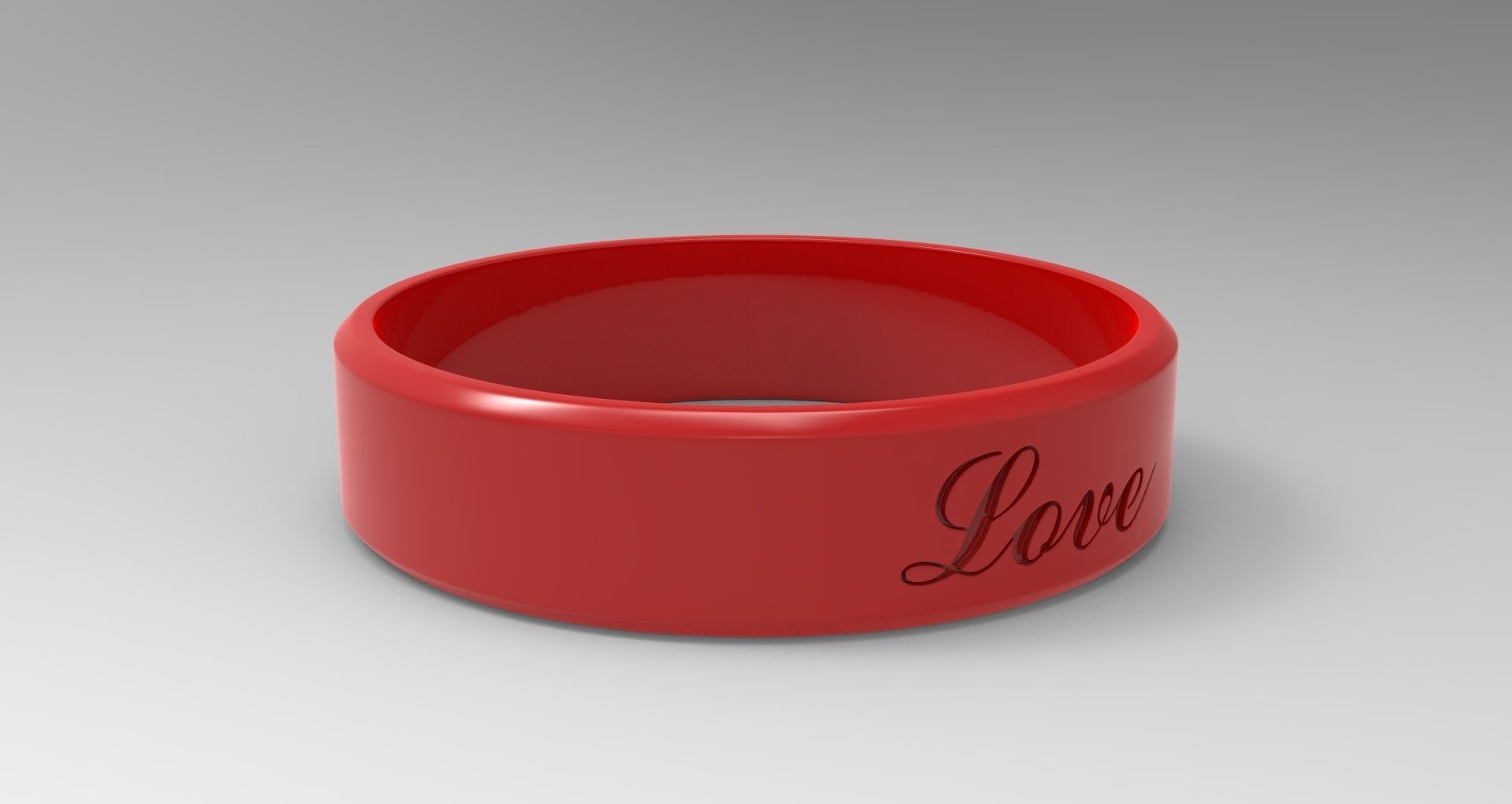 Love Ring Red 3D print model_3