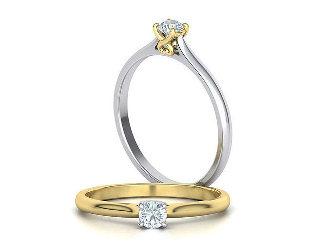 Solitaire Engagement ring Heart design head 3dmodel 3D print model