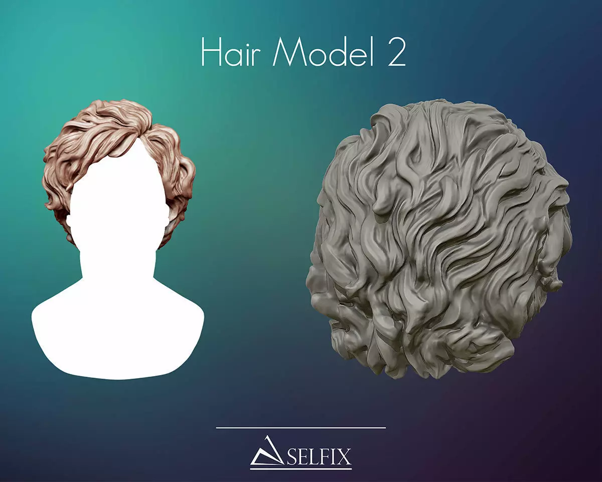Hairstyle 02 3D print model_0