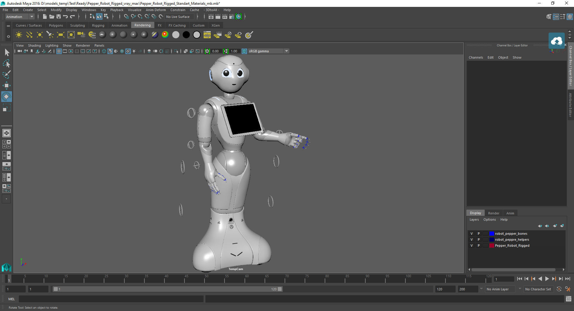 Pepper Robot Rigged for Maya 3D model_23
