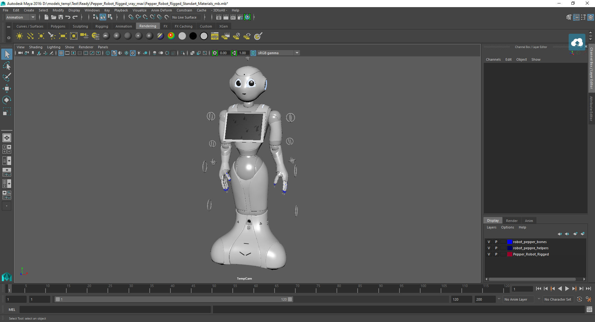 Pepper Robot Rigged for Maya 3D model_21