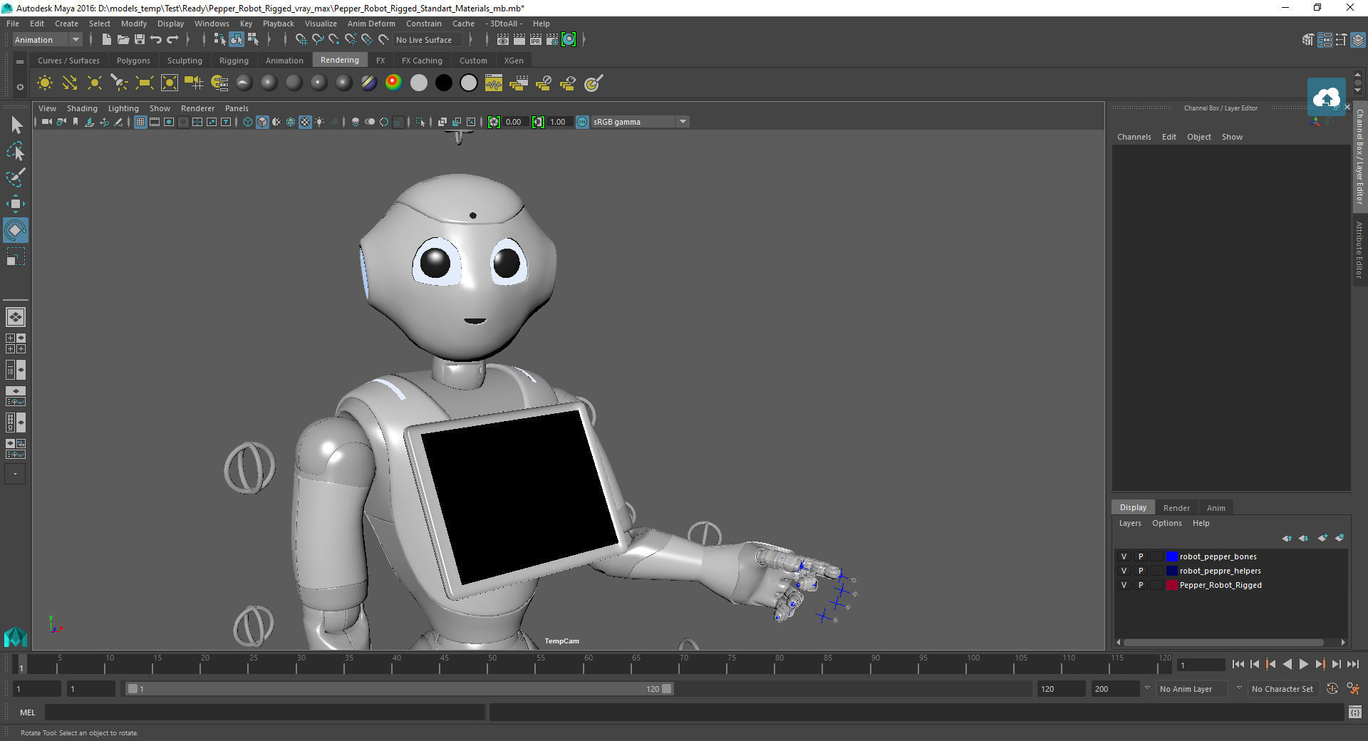 Pepper Robot Rigged for Maya 3D model_24