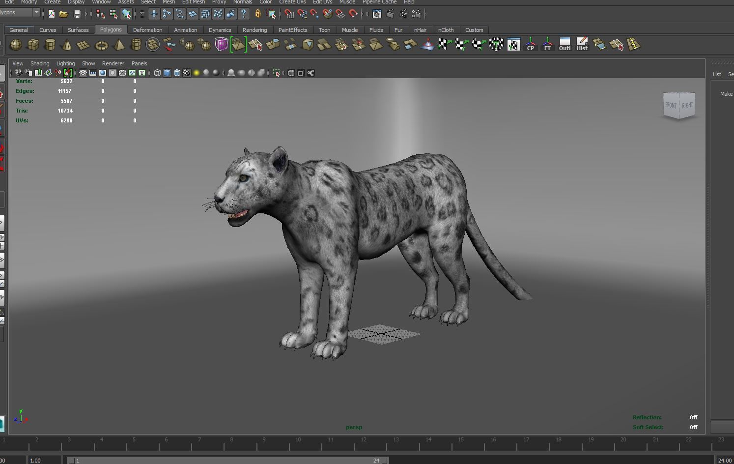 Game ready White Leopard 3D Low-poly 3D model_15