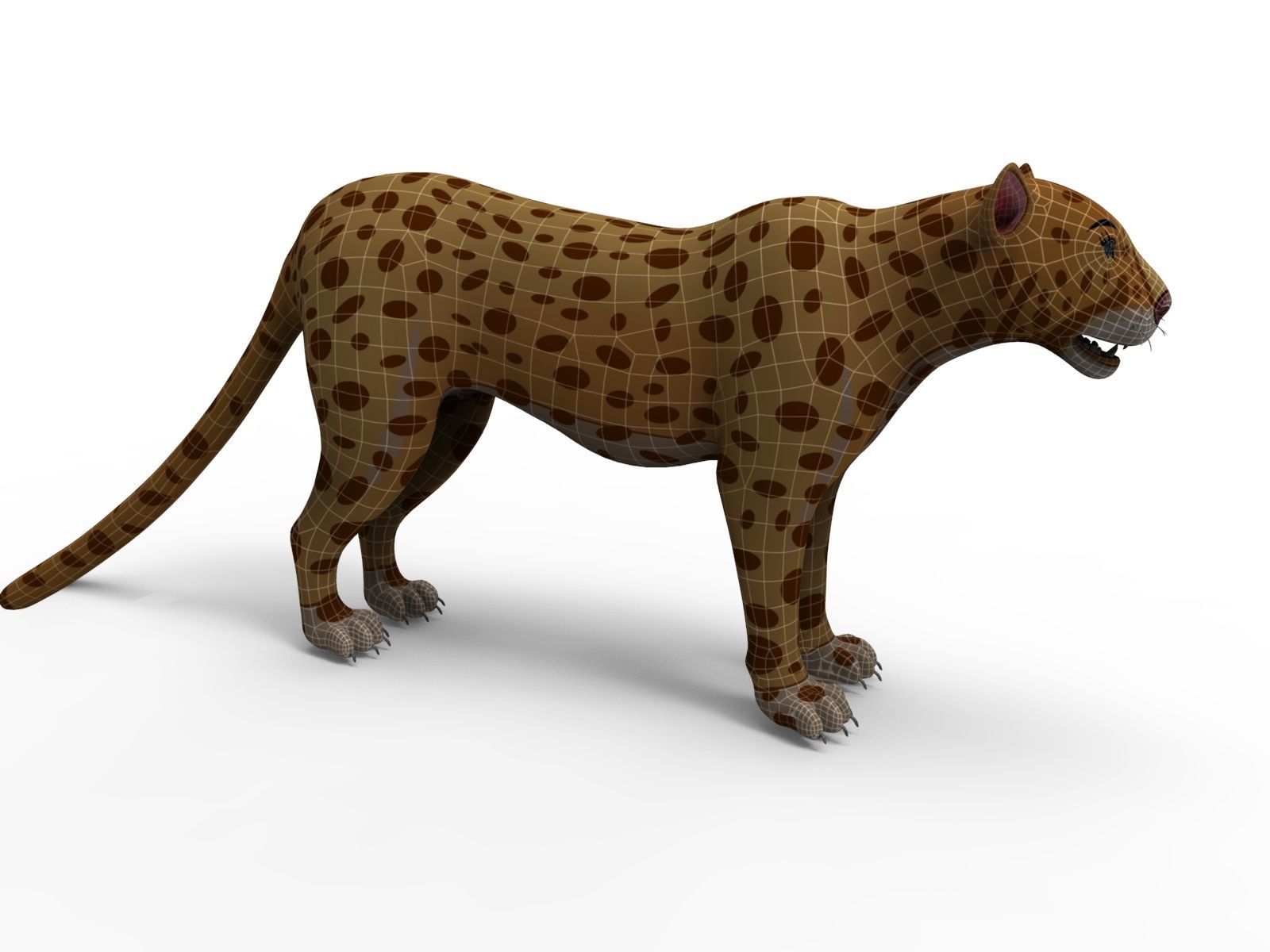 3D Cartoon Leopard low poly game ready Low-poly 3D model_7