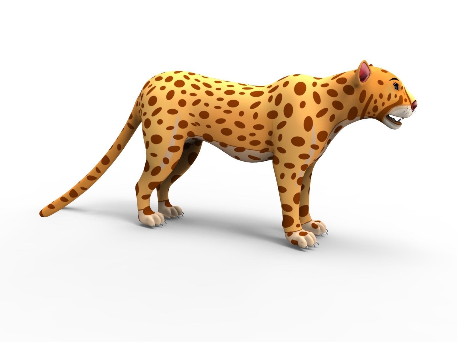 3D Cartoon Leopard low poly game ready Low-poly 3D model_10