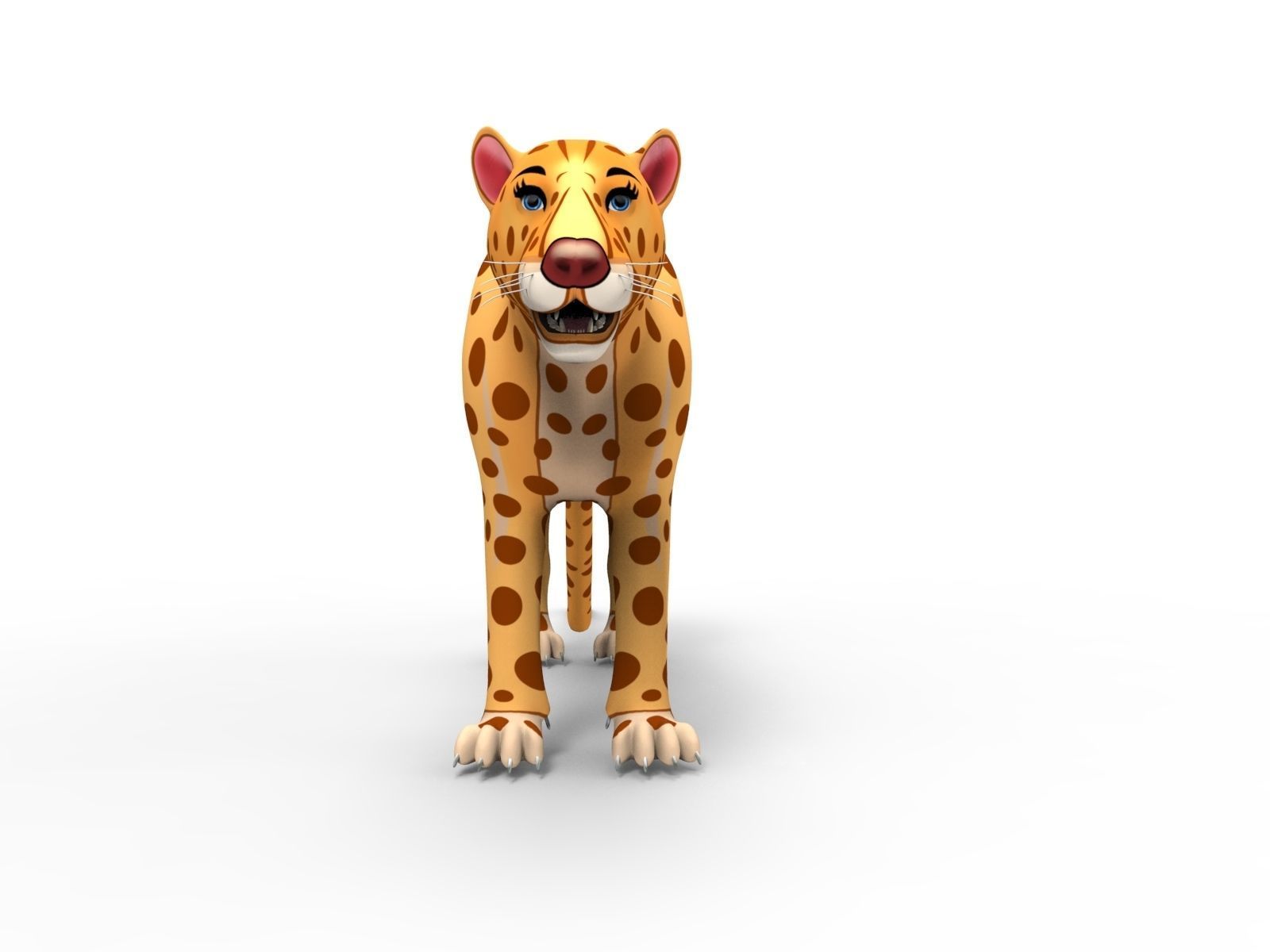 3D Cartoon Leopard low poly game ready Low-poly 3D model_16