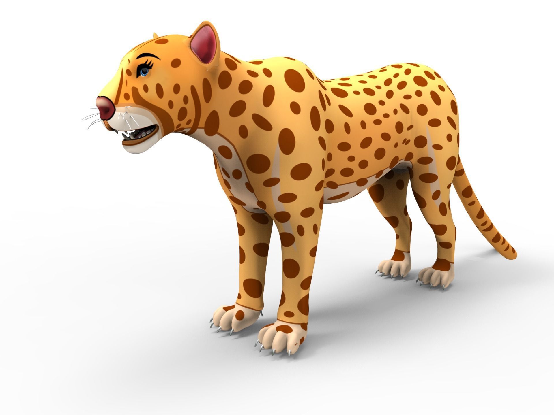 3D Cartoon Leopard low poly game ready Low-poly 3D model_2
