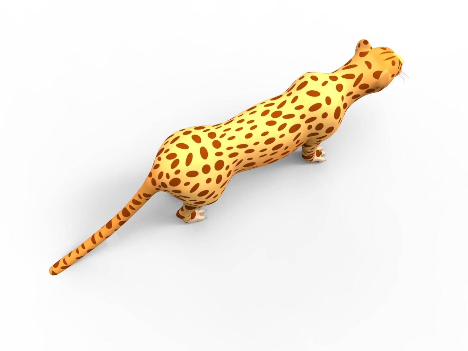 3D Cartoon Leopard low poly game ready Low-poly 3D model_12