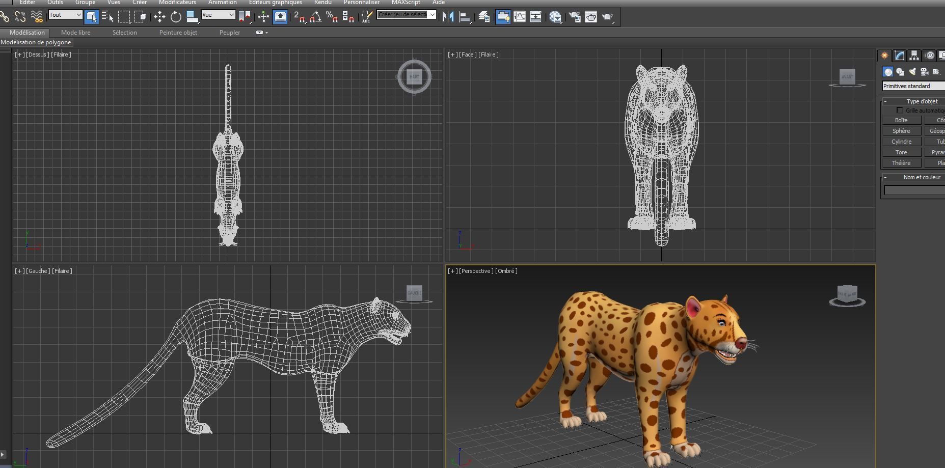 3D Cartoon Leopard low poly game ready Low-poly 3D model_25