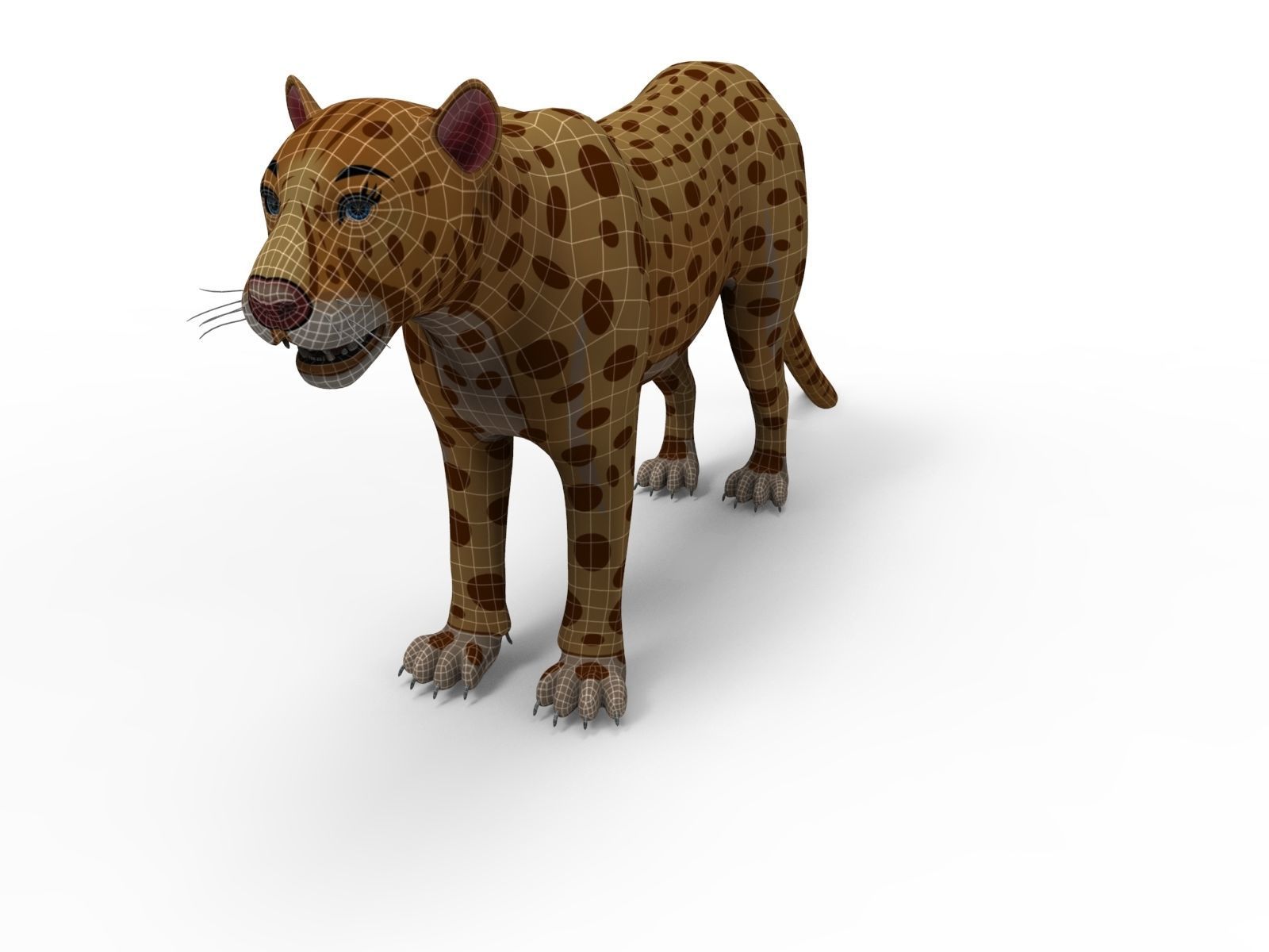 3D Cartoon Leopard low poly game ready Low-poly 3D model_20