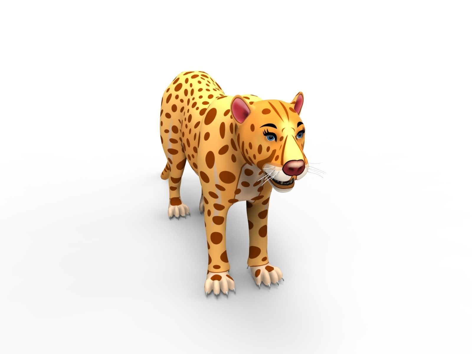 3D Cartoon Leopard low poly game ready Low-poly 3D model_6