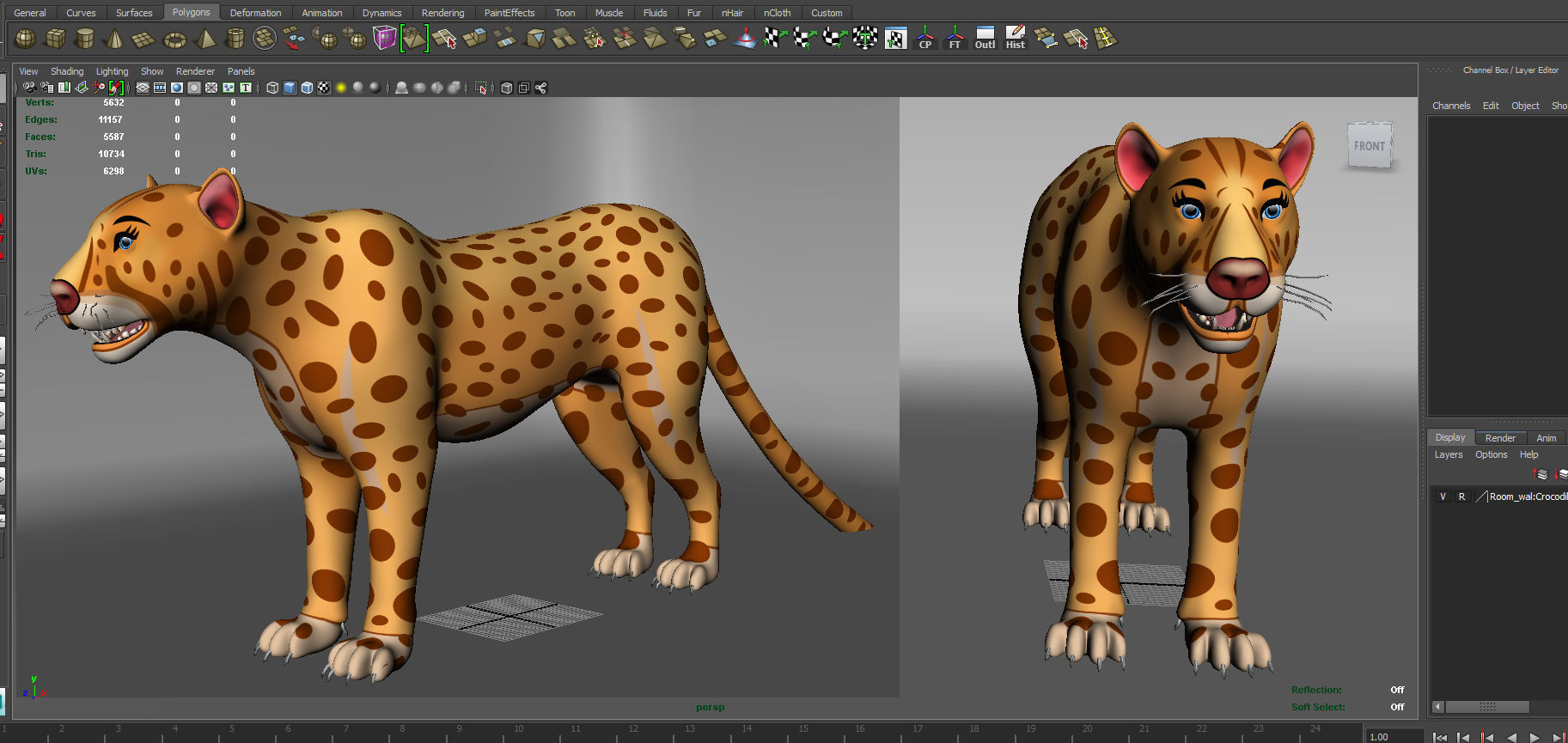 3D Cartoon Leopard low poly game ready Low-poly 3D model_22