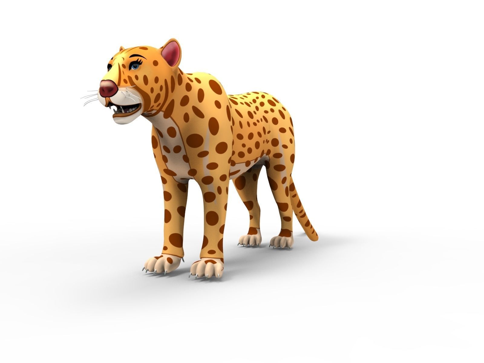 3D Cartoon Leopard low poly game ready Low-poly 3D model_4