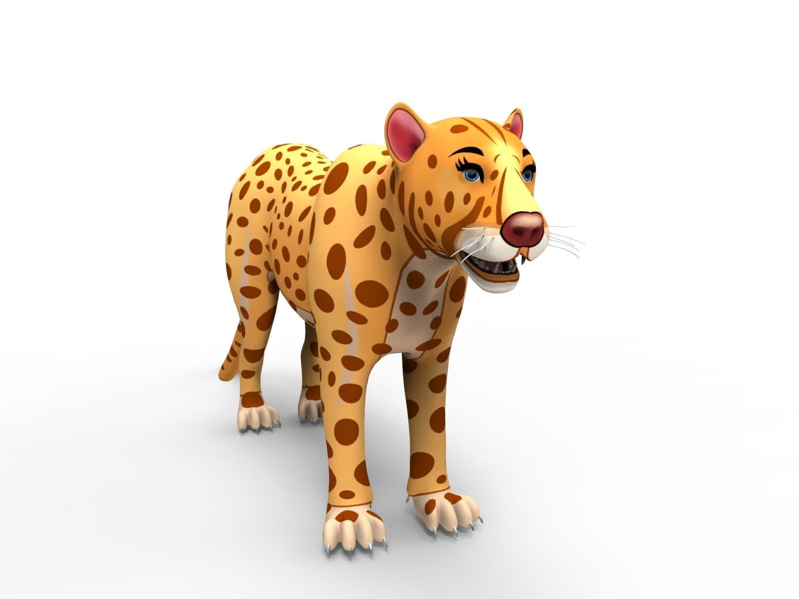 3D Cartoon Leopard low poly game ready Low-poly 3D model_18