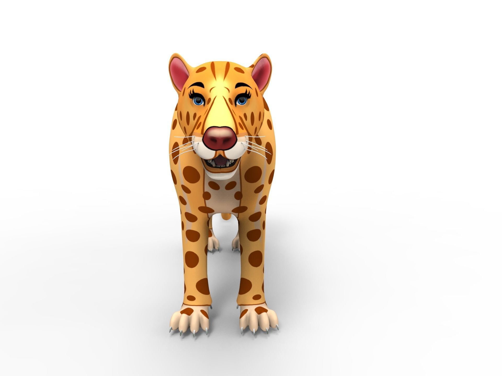 3D Cartoon Leopard low poly game ready Low-poly 3D model_1