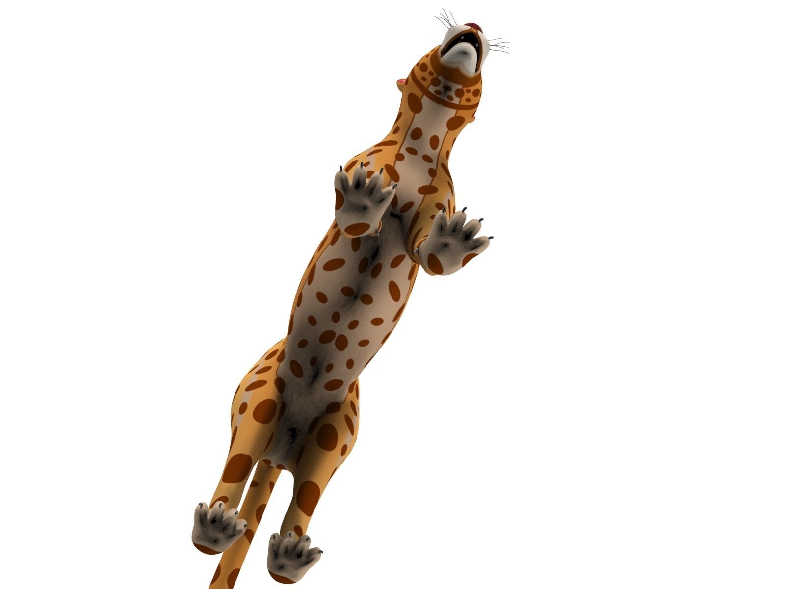 3D Cartoon Leopard low poly game ready Low-poly 3D model_5