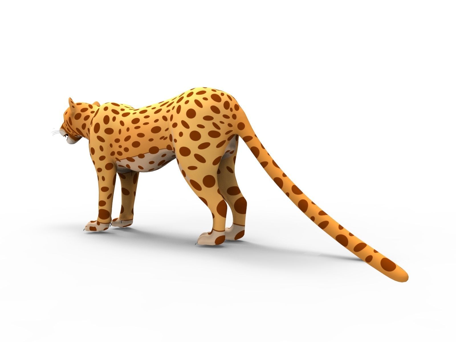 3D Cartoon Leopard low poly game ready Low-poly 3D model_14