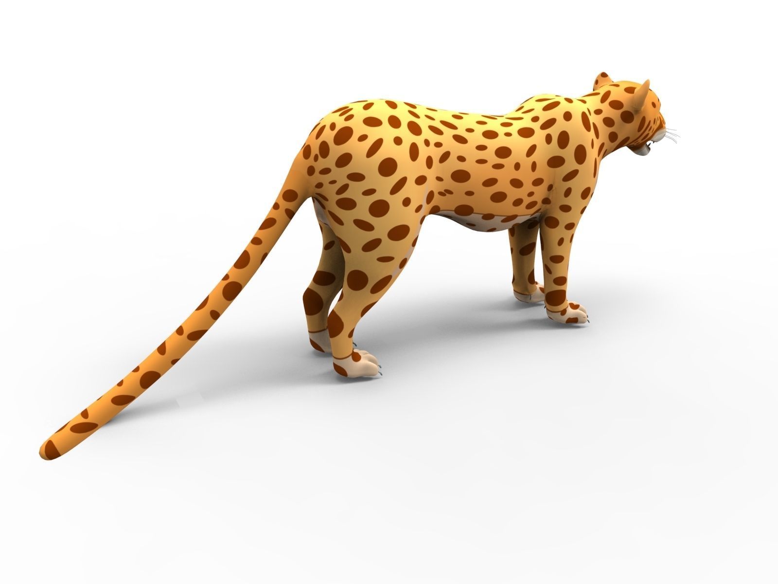 3D Cartoon Leopard low poly game ready Low-poly 3D model_11