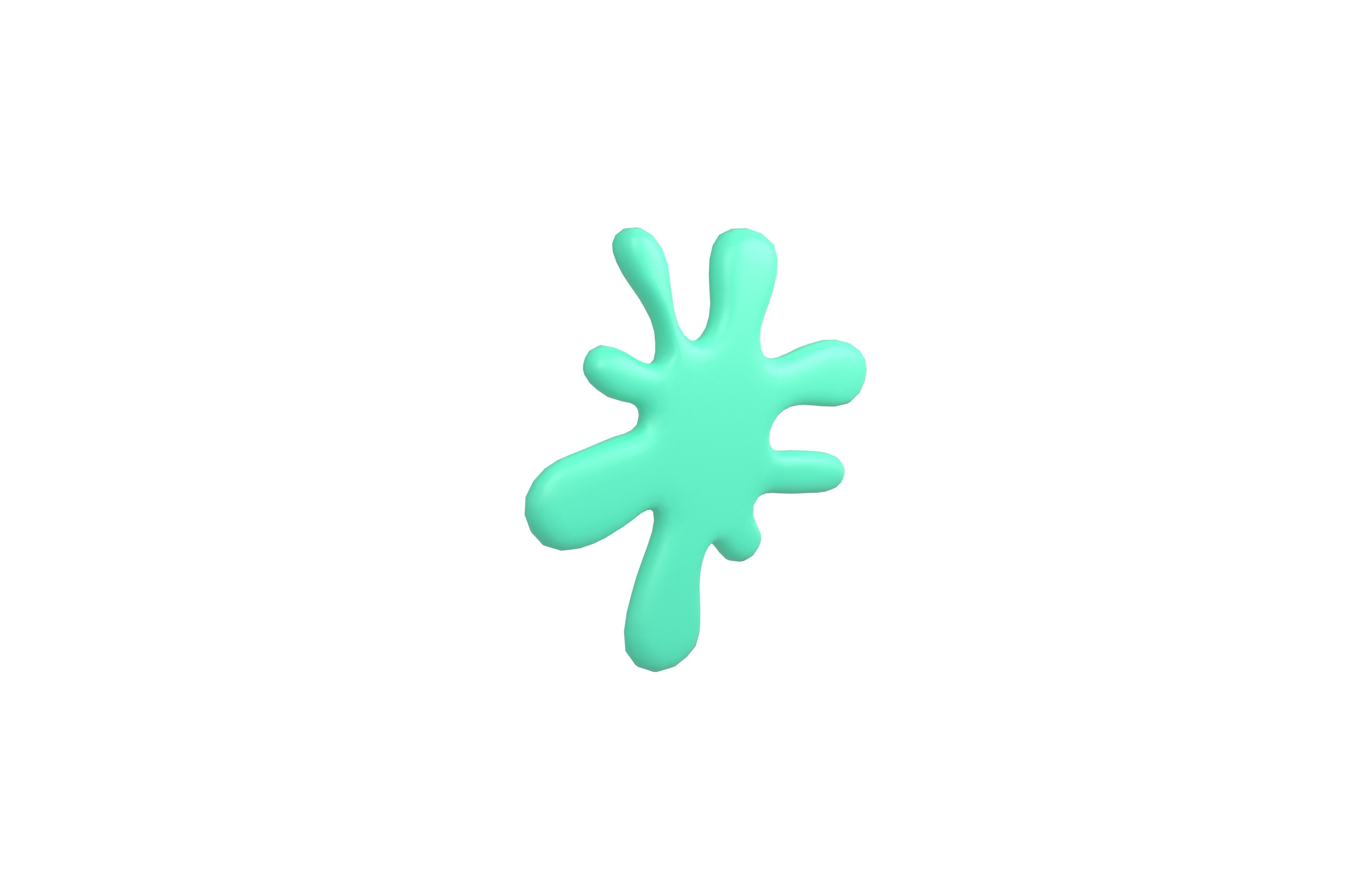 Splash Symbol v1 009 Low-poly 3D model_3