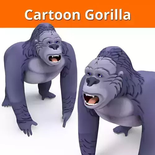 Cartoon Gorilla 3D Models game ready Low-poly 3D model