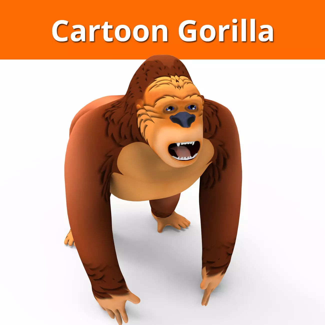 3D cartoon Gorilla Models game ready low poly Low-poly 3D model_0