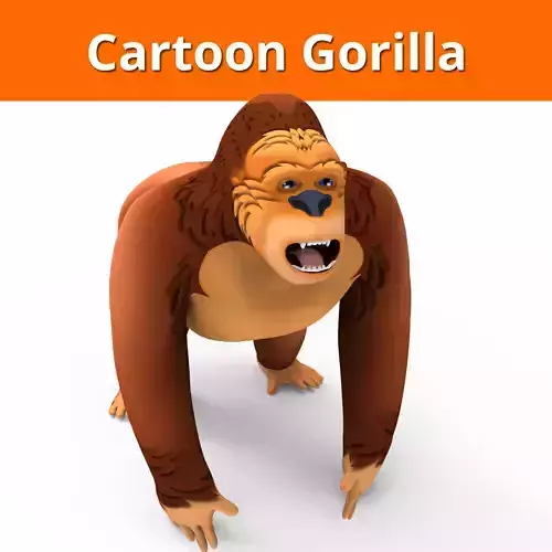 3D cartoon Gorilla Models game ready low poly Low-poly 3D model