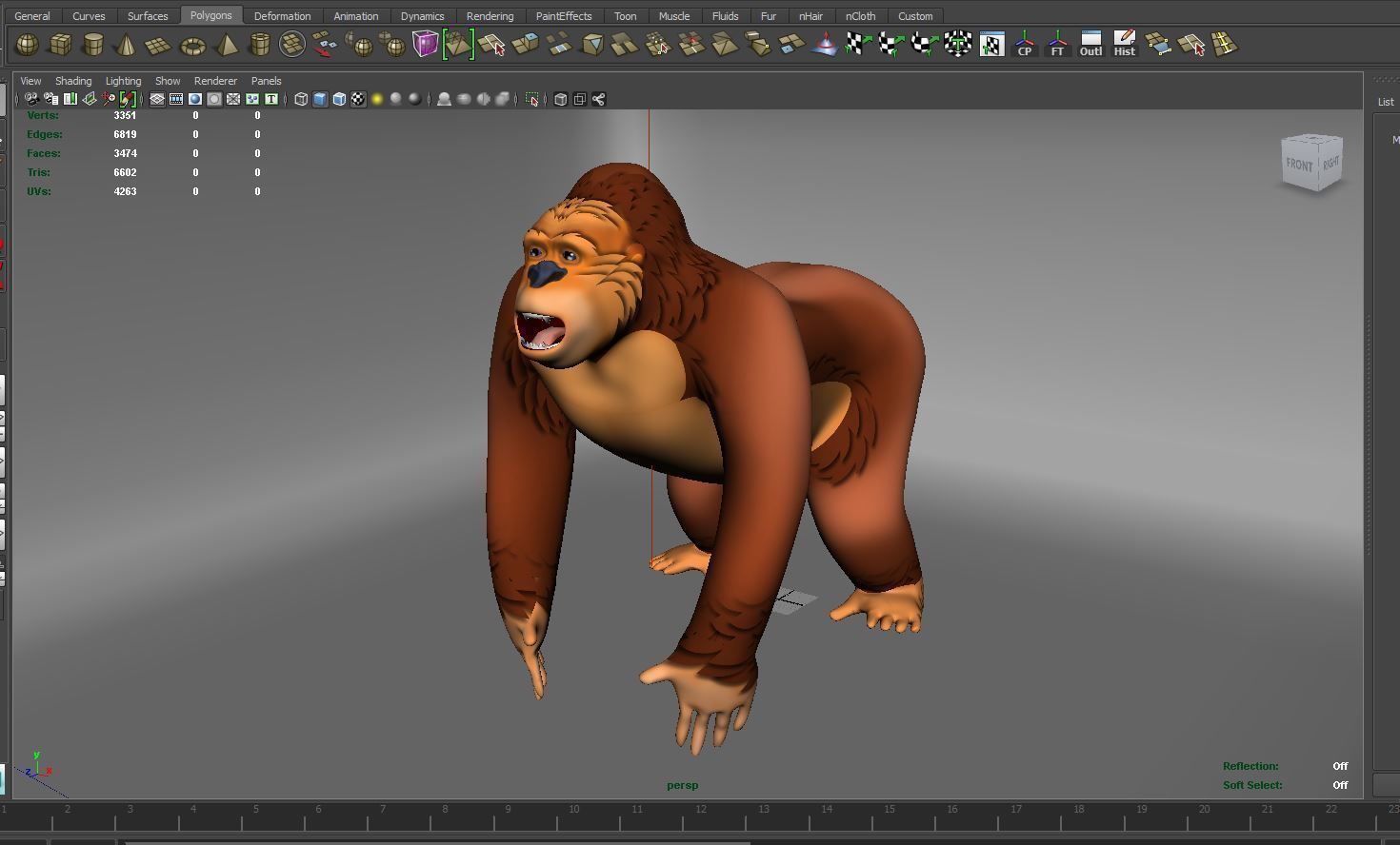 3D cartoon Gorilla Models game ready low poly Low-poly 3D model_16