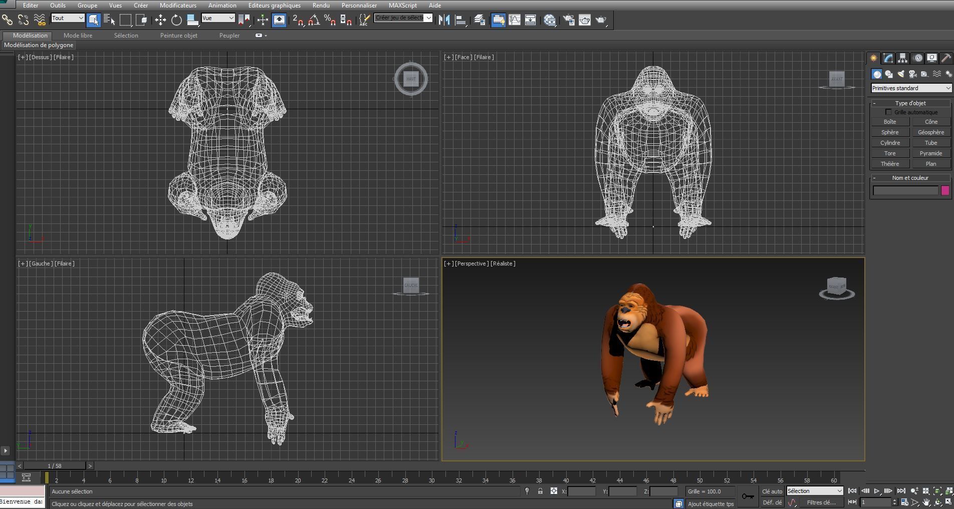 3D cartoon Gorilla Models game ready low poly Low-poly 3D model_18
