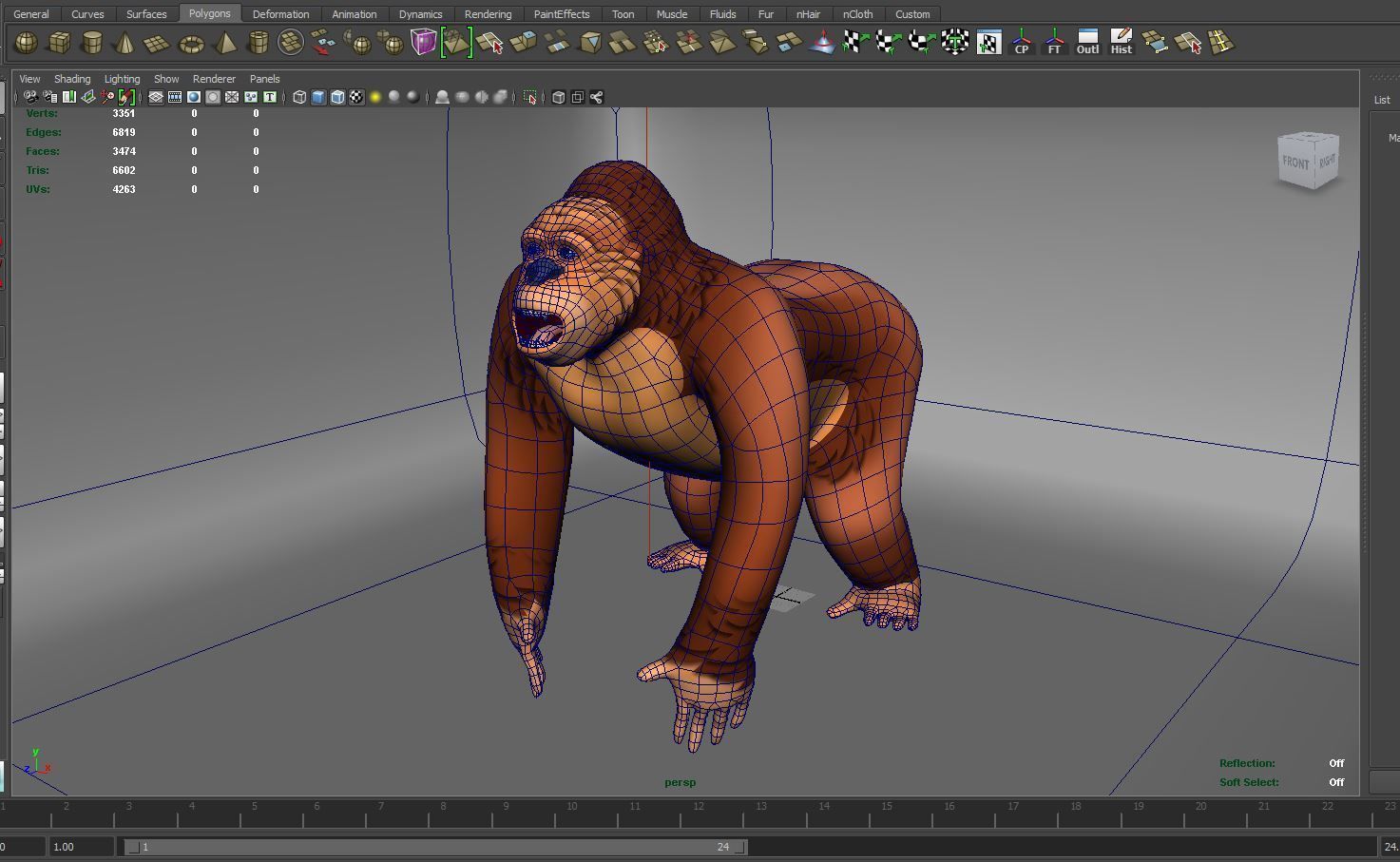 3D cartoon Gorilla Models game ready low poly Low-poly 3D model_14