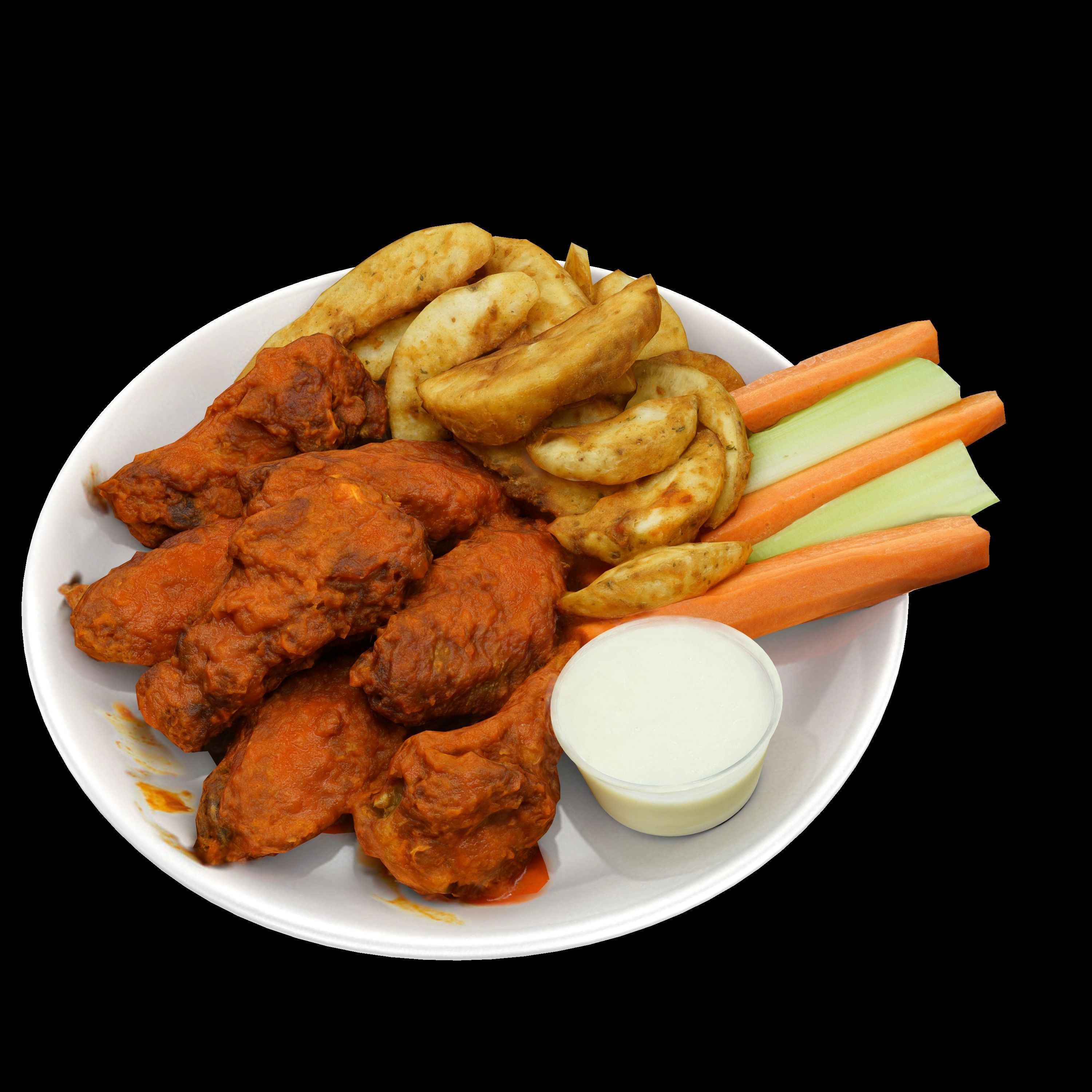 fried chicken with french fries Low-poly 3D Low-poly 3D model_10