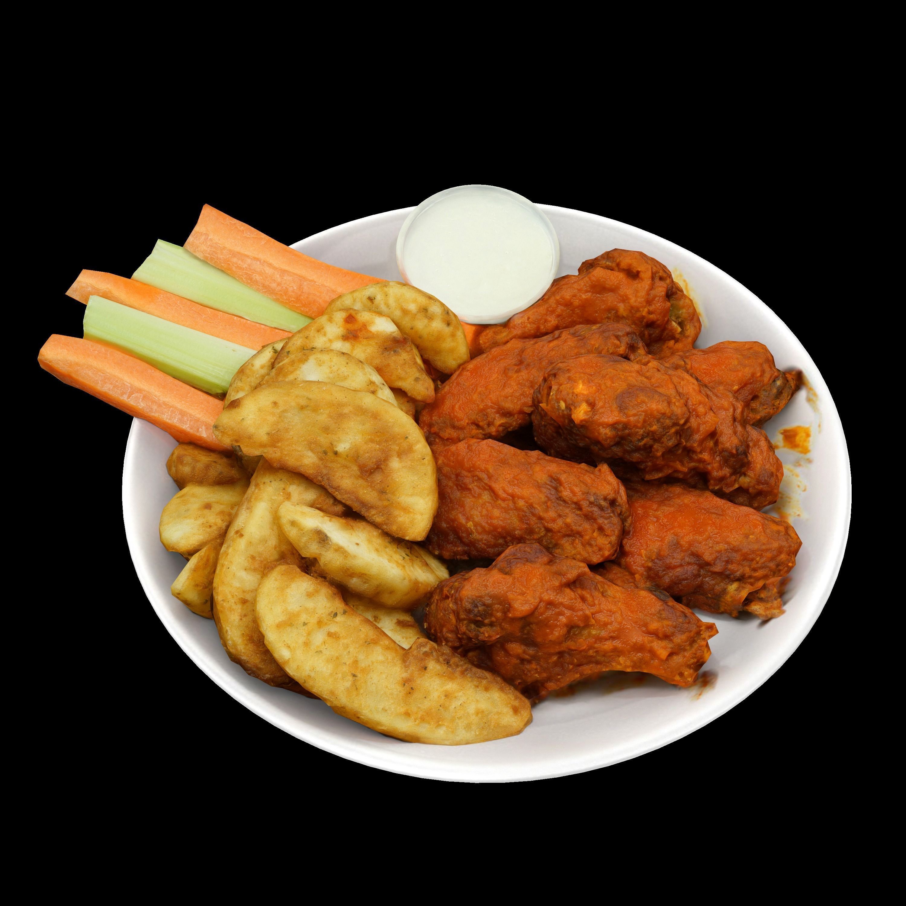 fried chicken with french fries Low-poly 3D Low-poly 3D model_7