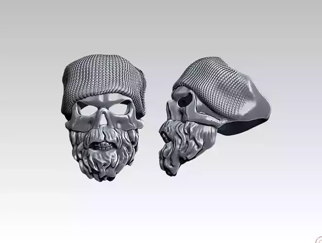 Beard Fashion Man Skull ring Detailed HighPoly