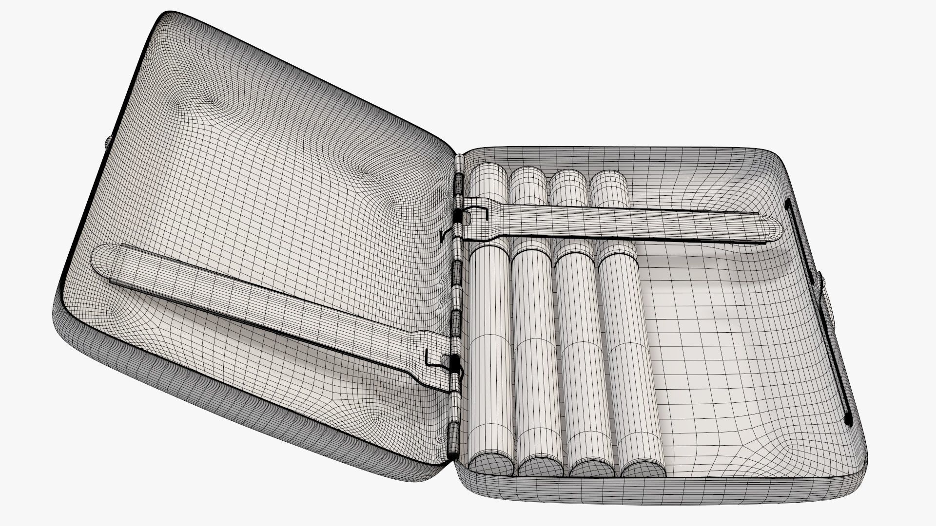 Cigarette metal case box 01 open 3D model_7