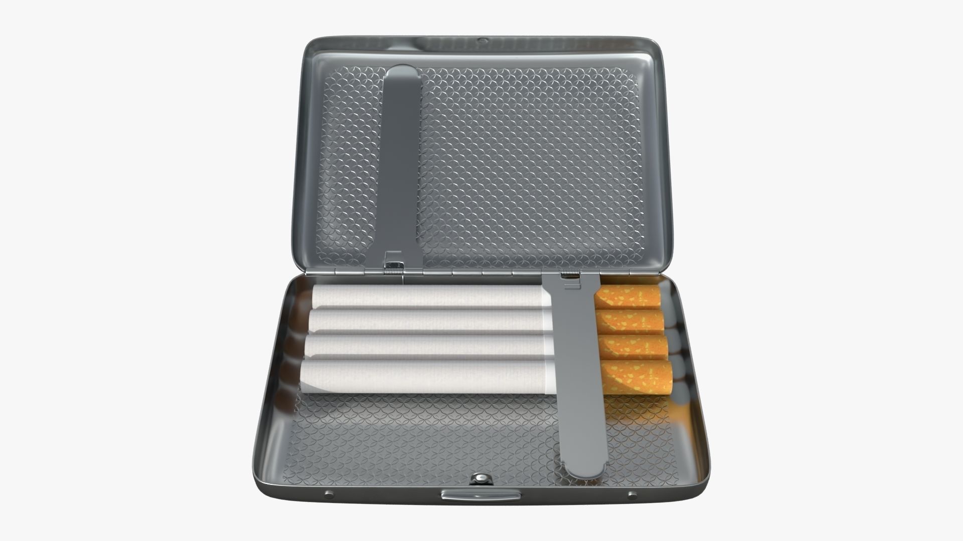 Cigarette metal case box 01 open 3D model_2