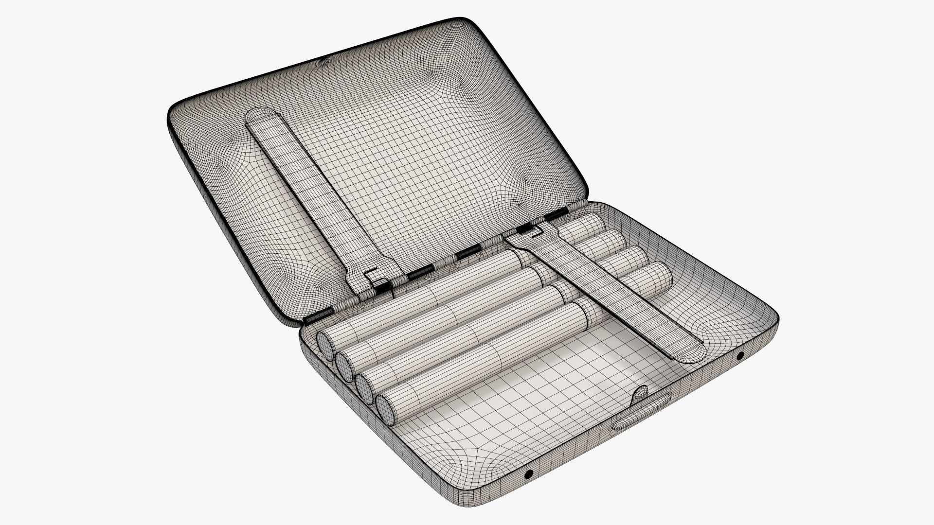 Cigarette metal case box 01 open 3D model_5
