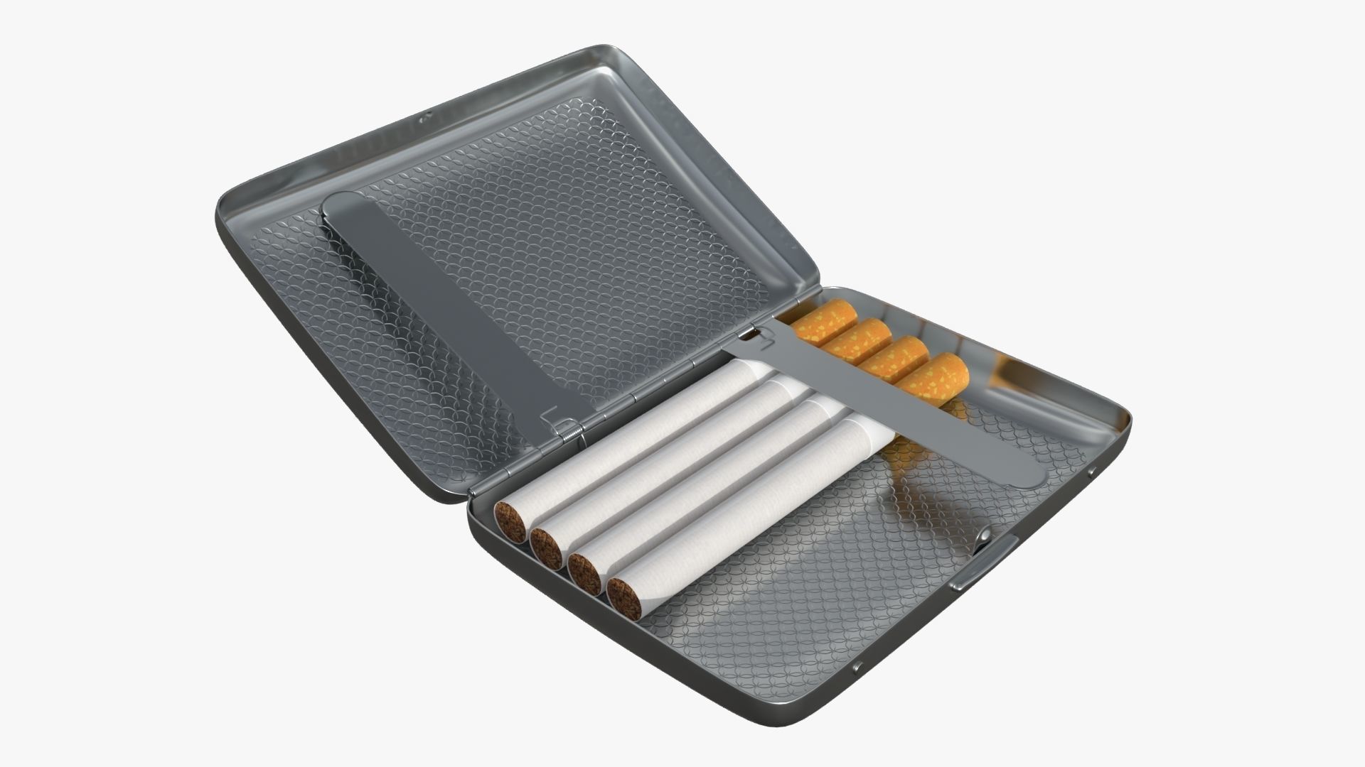 Cigarette metal case box 01 open 3D model_1