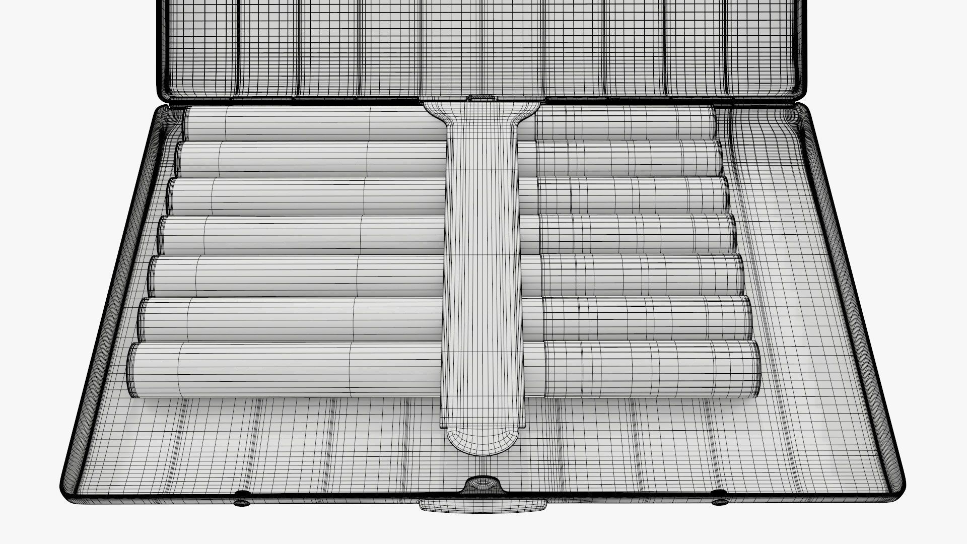 Cigarette metal case box 02 open 3D model_5