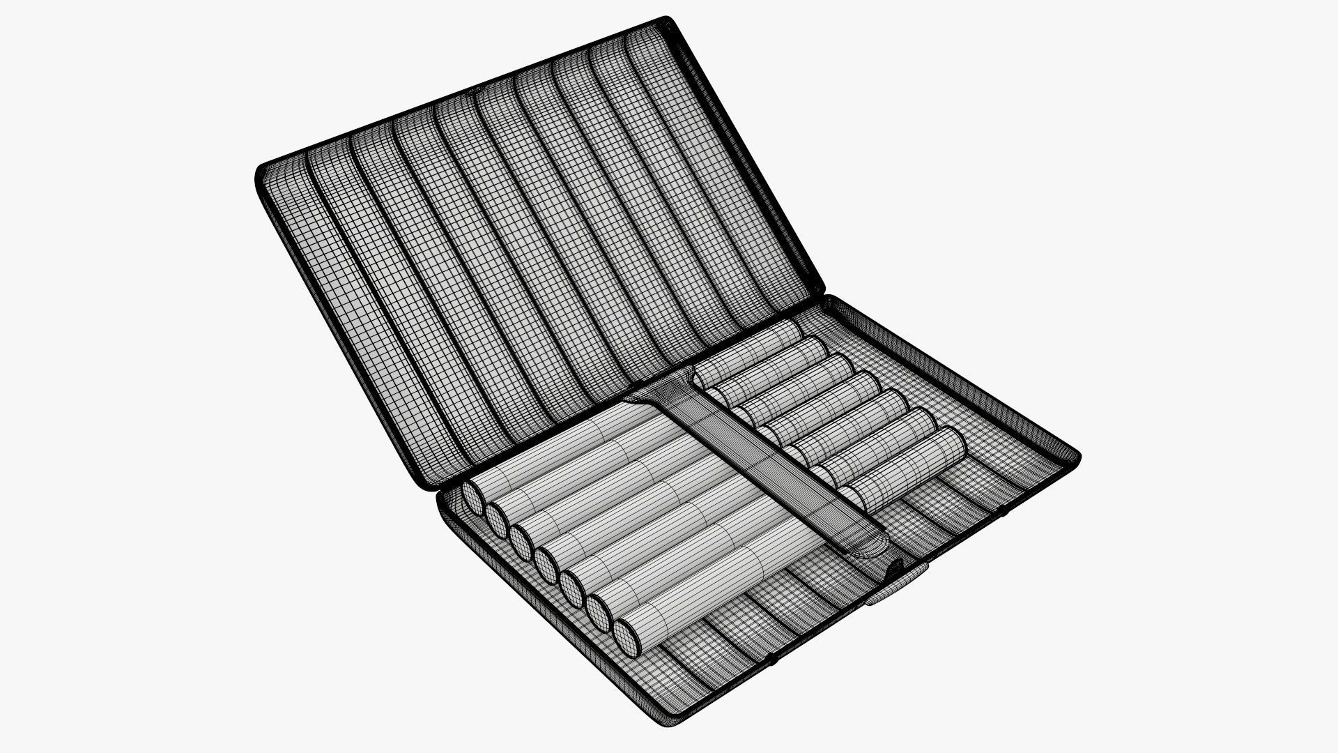 Cigarette metal case box 02 open 3D model_4