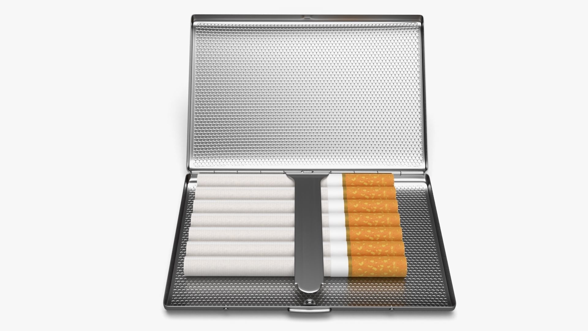 Cigarette metal case box 02 open 3D model_1