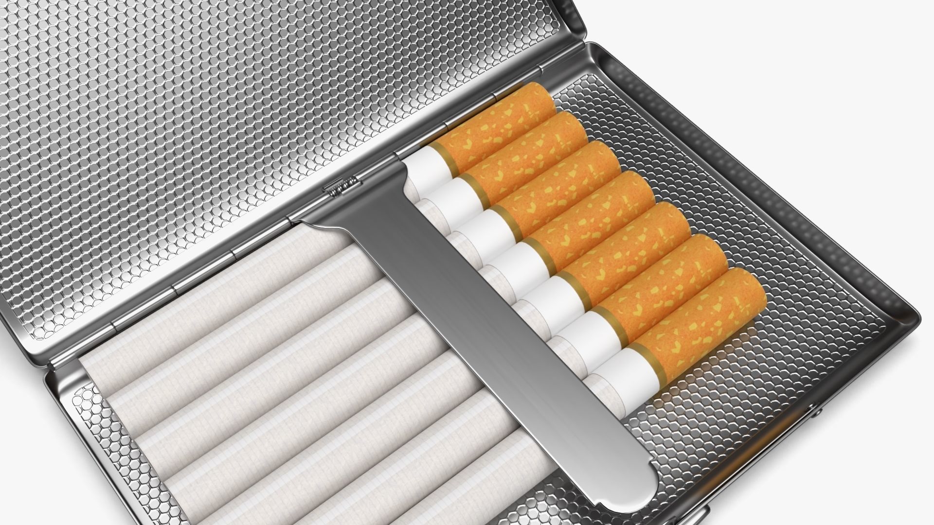 Cigarette metal case box 02 open 3D model_3
