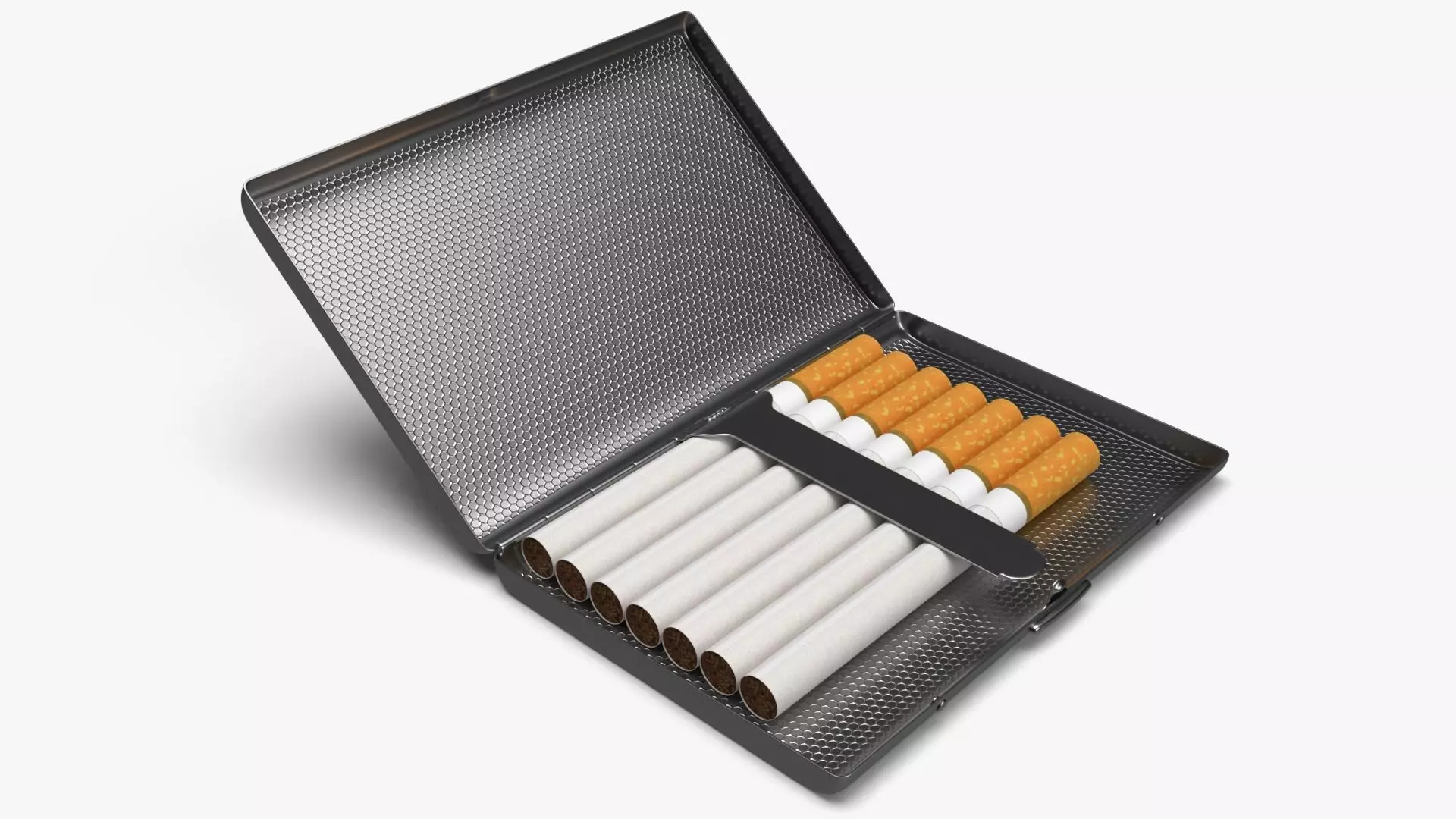 Cigarette metal case box 02 open 3D model_0