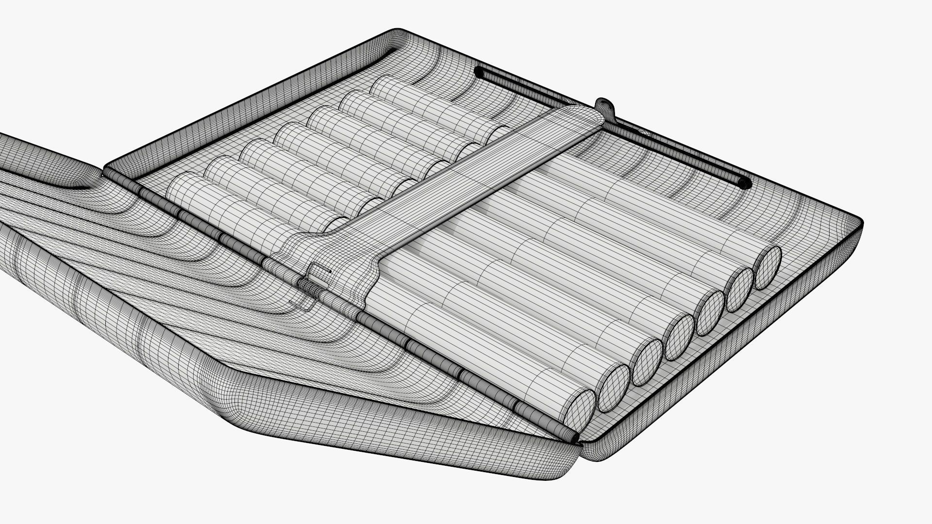 Cigarette metal case box 02 open 3D model_6