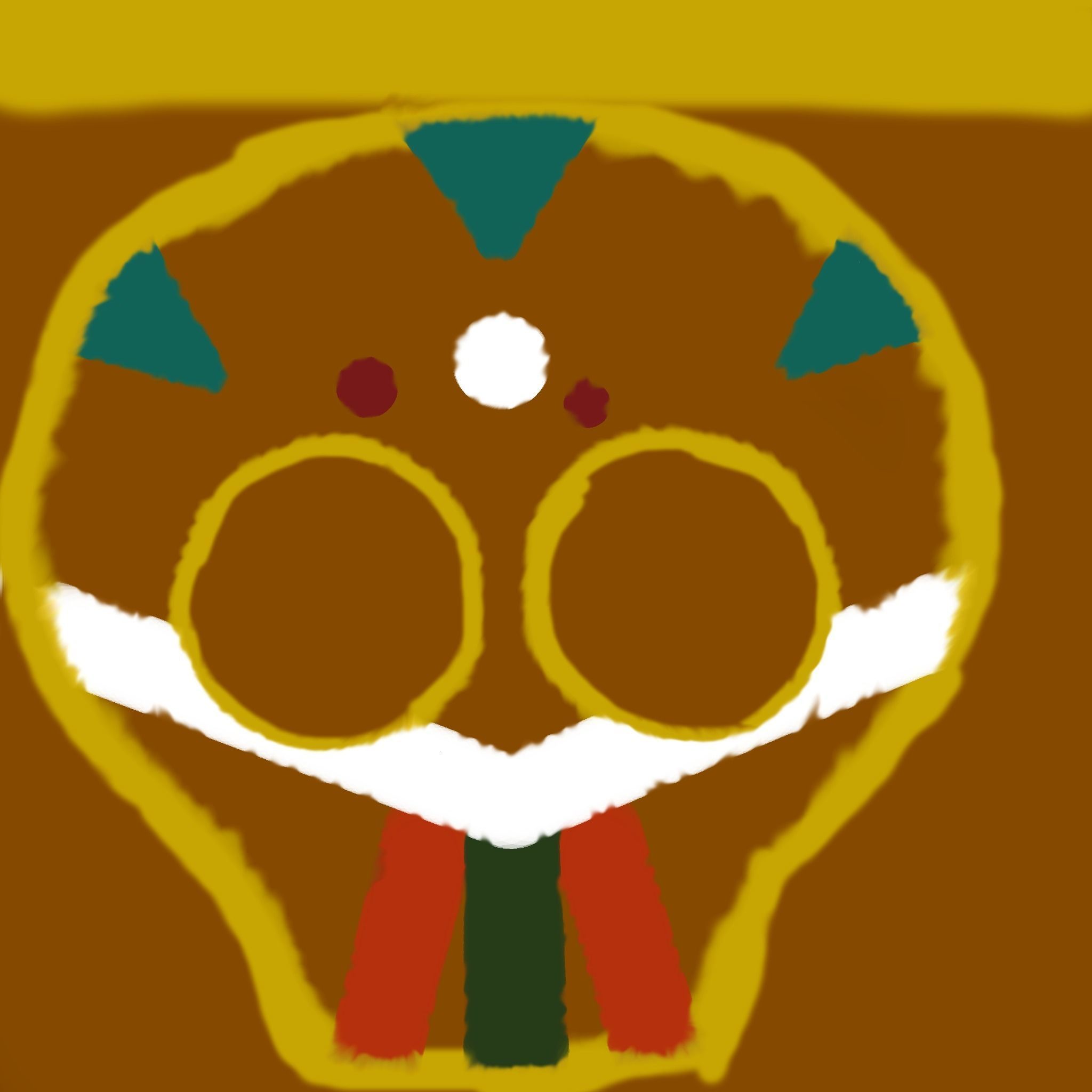 Shaman cartoon character with horns and spear 3D model_11