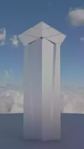 Silver Futuristic Artistic Decorative Pillar