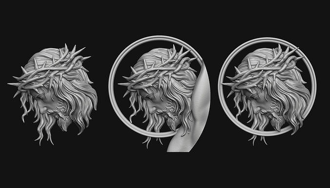 Crucified Jesus Pendant Set 3D print model